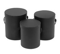 CLISPEED Lot de 3 Boîtes Rondes en Carton pour Bouquet, Seaux à Fleurs Cylindriques Noirs, Décoration Simple et Élégante pour Anniversaires et Mariages