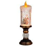 CLISPEED Lot de 3 bougies de Noël décoratives avec un aspect charmant - Atmosphère romantique - En PVC ABS - LED - Fonctionne à piles pour les fêtes de Noël