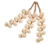 CLISPEED Lot de 3 Guirlandes d'Ail Factices Blanches 10 Têtes Décorations Murales de Style Campagnard Modèles Réalistes de Légumes Artificiels Cuisine Maison et Accessoires Photo