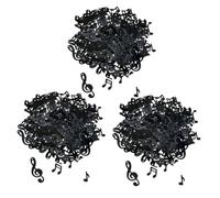 CLISPEED Lot de 3 Paquets de confettis en Papier Notes Musicales Noirs, décoration Anniversaire, baptême et Baby Shower, 50 g, légers et faciles à Utiliser pour fête et Table