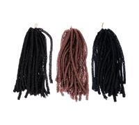 CLISPEED Lot de 3 Perruques Africaines à Longues Tresses Dreadlocks Légères en Fibres Synthétiques Haute Température Couleurs Mixtes 1B/4/27 Perruques Tressées pour Femmes Style pour