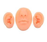 CLISPEED Lot de 3 set de Modèles Simulés en Silicone Souple pour Piercing Corporel Couleur Chair Moules Réutilisables pour Entraînement au Piercing et Démonstration Pédagogique