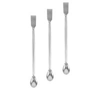 CLISPEED Lot de 3 Spatules D’échantillonnage de Précision en Acier Inoxydable 19,5 Cm à Double Extrémité, Cuillères Doseuses pour Additifs et Racleurs de Creuset, Outils de