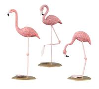 CLISPEED Lot de 3 Statuettes Flamant Rose en Résine Décoration Intérieure Miniature Ornement de Bureau Léger et Solide pour Fête et Décoration Maison Sculpture Flamant Rose Élégante