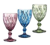CLISPEED Lot de 3 Verres à Liqueur en Verre Épais Coloré Rose Bleu Vert Style Rétro Capacité Modérée Adaptés pour Fêtes Mariages et Bars