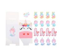 CLISPEED Lot de 34 set de Cartes de Saint-Valentin avec Boîte Licorne pour Échange en Classe Papier Épais Couleur Vive Format Adapté Maternelle et Primaire Présent Fête Scolaire Garçon