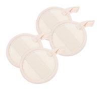CLISPEED Lot de 4 Éponges Loofah de Bain Naturelles 8cm en Coton et Loofah pour Exfoliation Douce du Corps, Pratiques et Relaxantes pour Salle de Bain