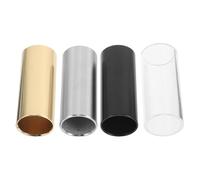 CLISPEED Lot de 4 Finger Slides pour Guitare Électrique en Métal 60 Mm, Accessoires pour Guitare Slide, Coulisse Ergonomique Confortable, Compatible Blues Country Jazz, Finitions Argenté,