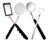 CLISPEED Lot de 4 Miroirs d'Inspection Télescopiques Réglables Éclairage LED en Métal Robuste Tailles 9 12 14 et 19 CM pour Mécanique Automobile et Inspection Précise