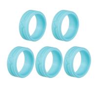 CLISPEED Lot De 5 Bagues En Silicone Souples, Bijoux De Doigt Bleu Ciel, Bagues De Fête Unisexes, Accessoires Mode Pour Femmes Et Hommes, Taille Unique, Pour Mariage Et Soirées