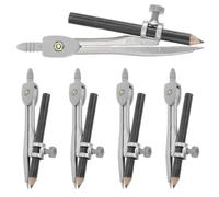 CLISPEED Lot de 5 Boussoles D'élève pour Dessin Technique, Compas Portable Réglable en Métal Inoxydable, Outil de Dessin de Cercles Précis pour Mathématiques et Fournitures Scolaires