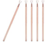 CLISPEED Lot de 5 Coupe-Cuticules en Acier Inoxydable Rose Doré Outil à Gratter pour Billets de Loterie Dissolvant de Cuticules Précis pour Soin des Ongles Repousse-Peaux pour Manucure