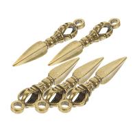CLISPEED Lot de 5 Ornements Décoratifs Vajra en Laiton Rétro, Pendentifs Porte-clés Compacts, Miniatures Artisanales pour Fabrication de Bijoux et Paquet, Usage Quotidien, Amateurs D’art Traditionnel