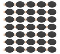 CLISPEED Lot de 50 Mini Tableaux Noirs Ronds avec Pince Rotative en Bois, Porte-notes à Pince Multifonction Cuisine et Bureau, Tableau Mémo Réutilisable, Étiquettes à Craie Pratiques