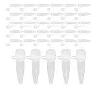 CLISPEED Lot de 50 Tubes à Centrifuger Transparents 1,5 Ml avec Bouchon à Pression, Tubes à Essai en Plastique Gradués Étanches pour Échantillons Liquides en Laboratoire Scientifique