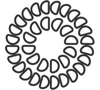 CLISPEED Lot de 500 Anneaux Demi-Rond en Plastique Noir 2,5 Cm pour Accessoires de Tente, Clips de Sangle Résistants aux Intempéries, Adaptés au Camping et Activités de Plein Air