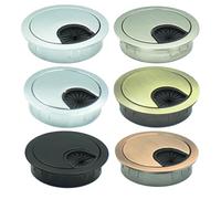 CLISPEED Lot de 6 Cache-Œillets de Câble en Alliage de Zinc 60 MM Passe-Câble de Bureau Métallisé Cache-Trou pour Organisation de Câbles pour Bureaux Salles de Réunion et Postes de