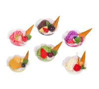 CLISPEED Lot de 6 Desserts Artificiels Multicolores - Modèles Réalistes de Gâteaux et Glaces - Accessoires Photo pour Décoration de Mariage et Vitrine - Jouets Alimentaires Non Comestibles