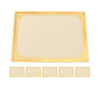 CLISPEED Lot de 6 Feuilles A4 Papier Certificat Intérieur 250g avec Bordure Dorée, Papier à Imprimer pour Diplômes, Récompenses Scolaires et Certificats Professionnels