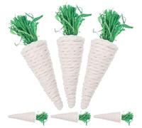 CLISPEED Lot de 6 Jouets à Mâcher pour Hamster et Chinchilla en Paille Naturelle Blanche, Accessoires pour Nettoyage des Dents et Soulagement du Stress, à Placer la Cage