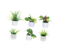 CLISPEED Lot de 6 Mini Plantes Décoratives en Plastique, Mini Bonsaï Réaliste, Figurines pour Maison de Poupée, Décoration Intérieure et Extérieure, Modèle Miniature Résistant et Coloré