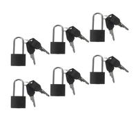 CLISPEED Lot de 6 Sets de Mini Cadenas à Clé pour Casier, Coffret en Bois, Serrure Robuste avec Poutre Longue, Couleur Noir, pour Armoires, Boîtes à Bijoux et Journaux, Utilisation Maison