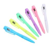 CLISPEED Lot de 6 Stylos à Bille à Pointe Fine avec Minuterie Intégrée Plastique Robuste Encre Bleue Stylo Temporel Portable pour Étudiants et Bureau Gestion du Temps aux Examens