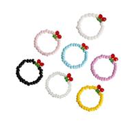 CLISPEED Lot de 7 Bagues Bohème en Perles Colorées, Anneaux Élastiques Multicolores, Bagues pour Femme, Style Créatif, Taille Unique, Accessoires Mode pour Usage Quotidien et Fêtes