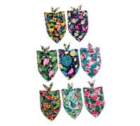 CLISPEED Lot De 8 Bandanas Tropicaux pour Animaux De Compagnie Motifs Flamant Rose Et Cactus, Foulards Triangulaires en Tissu Léger Taille M, Accessoires De Costume Estivaux pour Chien Et Chat