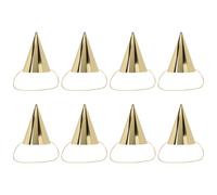 CLISPEED Lot de 8 Chapeaux D’Anniversaire Coniques en Papier Doré Accessoires pour Fête D’Anniversaire Garçon et Filles et Adultes Légers et Confortables pour Célébrations Festives