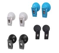 CLISPEED Lot de 8 Clips à Ventouse pour Voiture Clips de Rangement de Billets et Cartes Mini Pinces Adhésives Noires Bleues et Blanches Fixation Pratique pour Pare-Brise et Porte