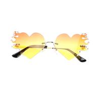 CLISPEED Lunettes de Soleil sans Monture Forme Cœur en Pc, Légères et Confortables, pour Enterrement de Vie de Jeune Fille et Défilés de Mode