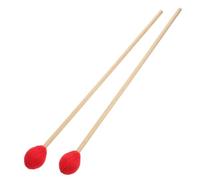 CLISPEED Maillets de Marimba en Bois Tête en Laine Rouge, Poignée Confortable, pour Percussions à Maillets de Concert en Performance Domicile, 1 Paire