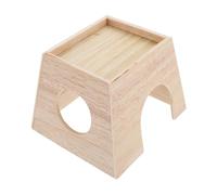 CLISPEED Maison Bois pour Petits Animaux Cachette Sécurisée pour Hamsters et Poussins Nid et Confortable Cabane à Peindre pour Cage Élevage