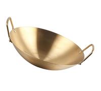 CLISPEED Marmite Chauffante en Acier Inoxydable Or, Ustensile Cuisine Multifonctions Léger Double Poignée, Chauffage Rapide pour Familles et Restaurants Hot Pot