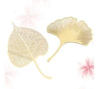CLISPEED Marque-page Vintage en Laiton Nervuré Feuille 2pcs, Fin et Élégant, Clip pour Papiers, pour Écrivains et Usage Quotidien, Design Créatif Plusieurs styles