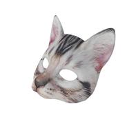 CLISPEED Masque Chat Demi Visage Bleu EVA et Tissu Déguisement Cosplay Unisexe pour Carnaval Halloween et Design Chat et Confortable