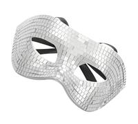 CLISPEED Masque Disco Demi-Visage à Paillettes Argentées Miroir Masque de Bal Masqué en Plastique Réfléchissant Léger et Confortable pour Soirées Costumées Carnavals et Fêtes Dj Adultes