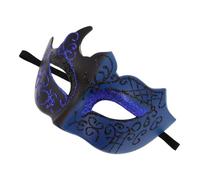CLISPEED Masque Vénitien Demi Visage Adulte avec Paillettes Masque de Mascarade pour Femmes Accessoire Photo pour Halloween et Carnaval Design Noir et Bleu