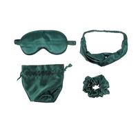 CLISPEED Masque Yeux en Satin Doux Bande Élastique et Paquet de Rangement, Ensemble 4 Pièces pour Sommeil Confortable en Milieu Professionnel en Voyage