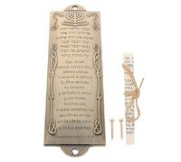 CLISPEED Mezouzah Murale Métal avec Parchemin Sacré Bénédiction Hébraïque pour Porte Entrée Décoration Religieuse Espagnole pour Protection Spirituelle et Charme Culturel