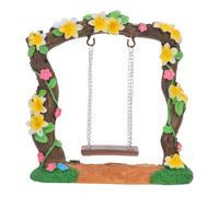 CLISPEED Mini Balançoire de Jardin, Figurine Miniature de Balançoire en Résine, Forme Carrée, pour Micro-Paysage de Table, Maison de Poupée, Décoration Artisanale DIY, Base Stable, Format