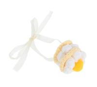 CLISPEED Mini Crochet Doll Hat Handmade Knitted Strawberry Cake Beanie for Plush Toys and Stuffed Animals Adjustable Fit Party Cap