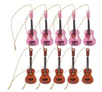 CLISPEED Mini Guitares Acoustiques de Noël 10 Pièces Instruments Miniatures Suspendus en Acrylique Décoration Festive pour Sapin Salon et Bureau Accessoires Légers et Colorés pour