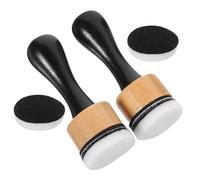 CLISPEED Mini Kit de Pinceaux Éponges Ronds à Manche en Bois 2 Manches 4 Éponges Planes Outil de Mélange d'Encre pour Scrapbooking Peinture Loisirs Créatifs et Tampons Peinture