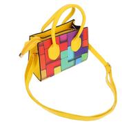 CLISPEED Mini Paquet à Bandoulière Coloré Contrasté, Tissu Résistant, Léger Et Pratique, Pour Femme, Usage Quotidien Et Voyage, Format Compact Chaîne, Couleur Jaune Vif