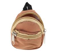 CLISPEED Mini Paquet à Dos à Fermeture Éclair pour Poupée Paquet d'École Miniature Léger et Portable Couleur Marron Clair Accessoire de Jeu d'Imitation pour Voyages et Jeux Créatifs des
