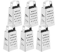 CLISPEED Mini Râpes à Fromage en Acier Inoxydable Lot de 6 Poignée, Râpes à Quatre Faces pour Râper Ail, Carottes, Gingembre Compactes Cuisine, Transport et Rangement Facile