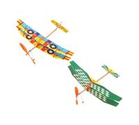 CLISPEED Modèle d'avion Planeur Double Ailes en Mousse Caoutchouc Intégré pour Garçon Et Filles, Lot De 2 Pièces, Jouet Éducatif à Assembler, Présent Anniversaire Et Loisirs Créatifs