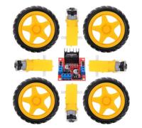 CLISPEED Module de Commande Moteur Moteur à Réducteur Jaune et Roue Robot en Plastique pour Contrôle de Vitesse, Kit Complet pour Robot Intelligent